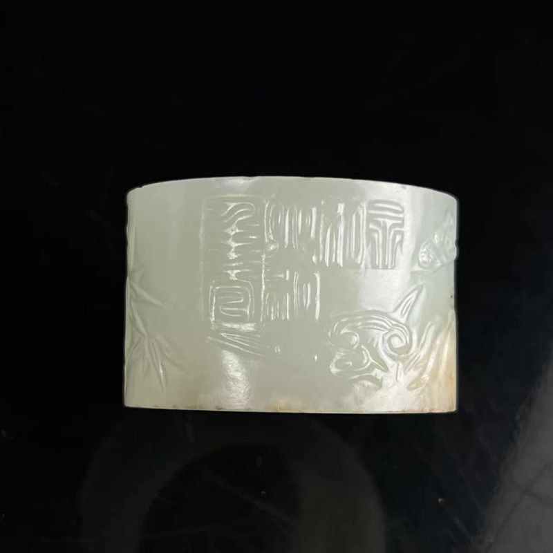 明 白玉松竹梅诗文镇 - 图1