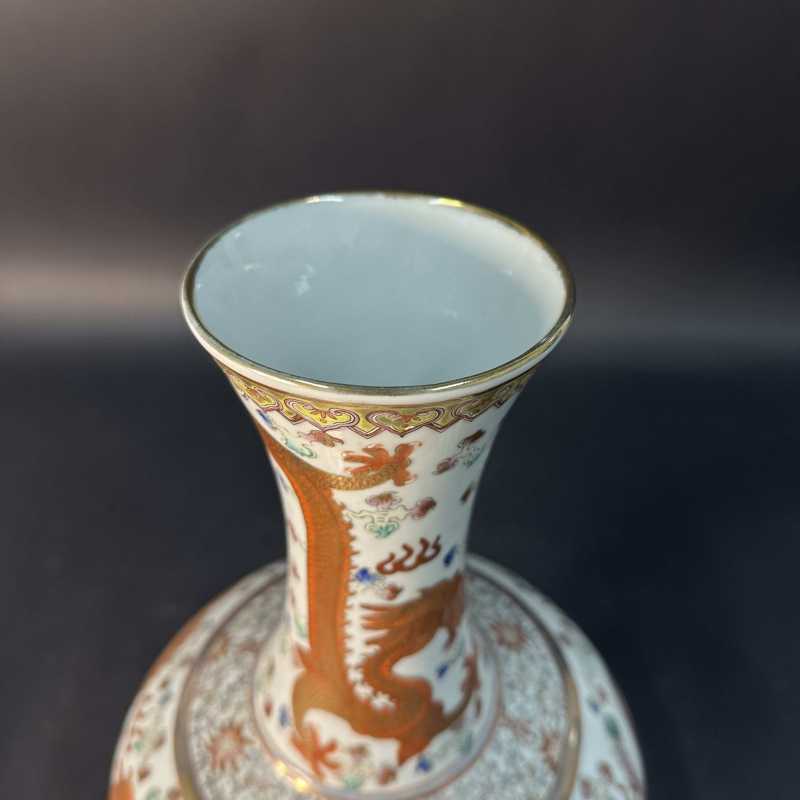 清光绪 粉彩描金龙凤纹赏瓶 - 图7