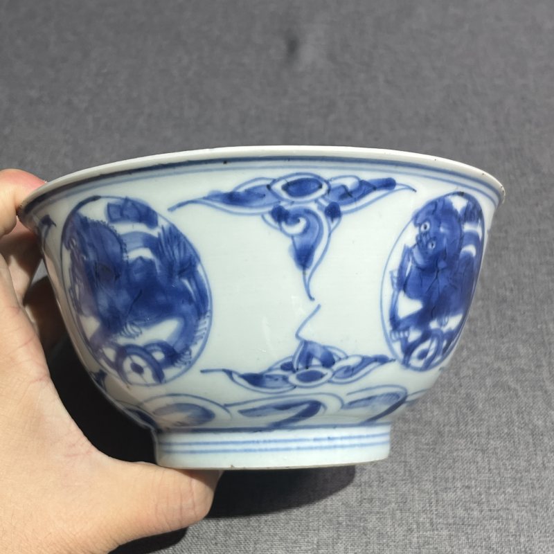 清康熙青花瑞兽纹碗 - 图5