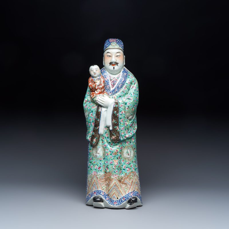 A large Chinese famille rose figure of Fu Xing - 图2