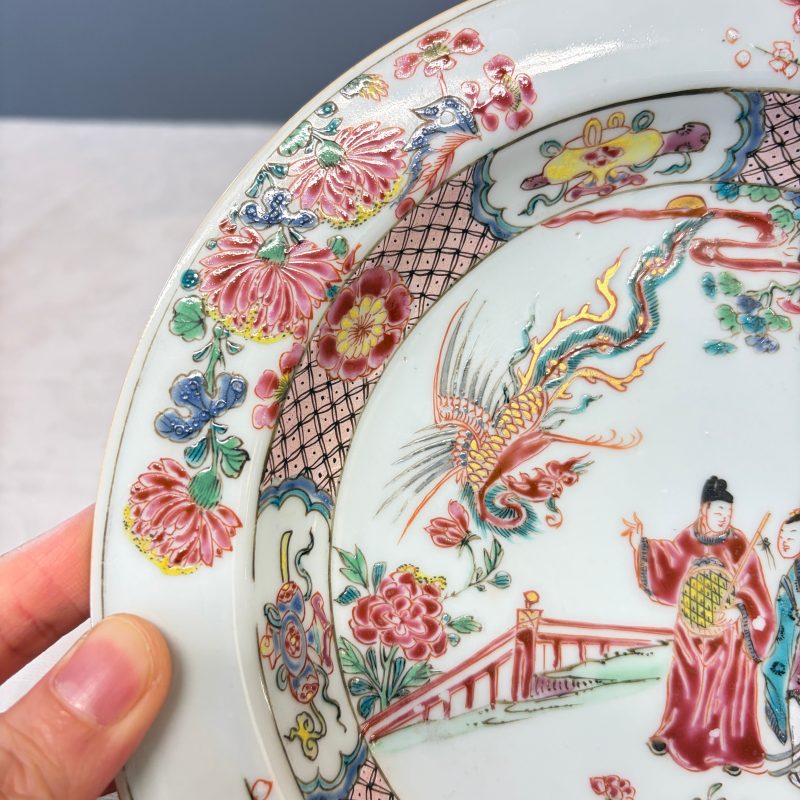 吹蕭引鳳 | A pair of Chinese famille rose 'Chui Xiao Yin Feng 吹蕭引鳳' plates - 图14