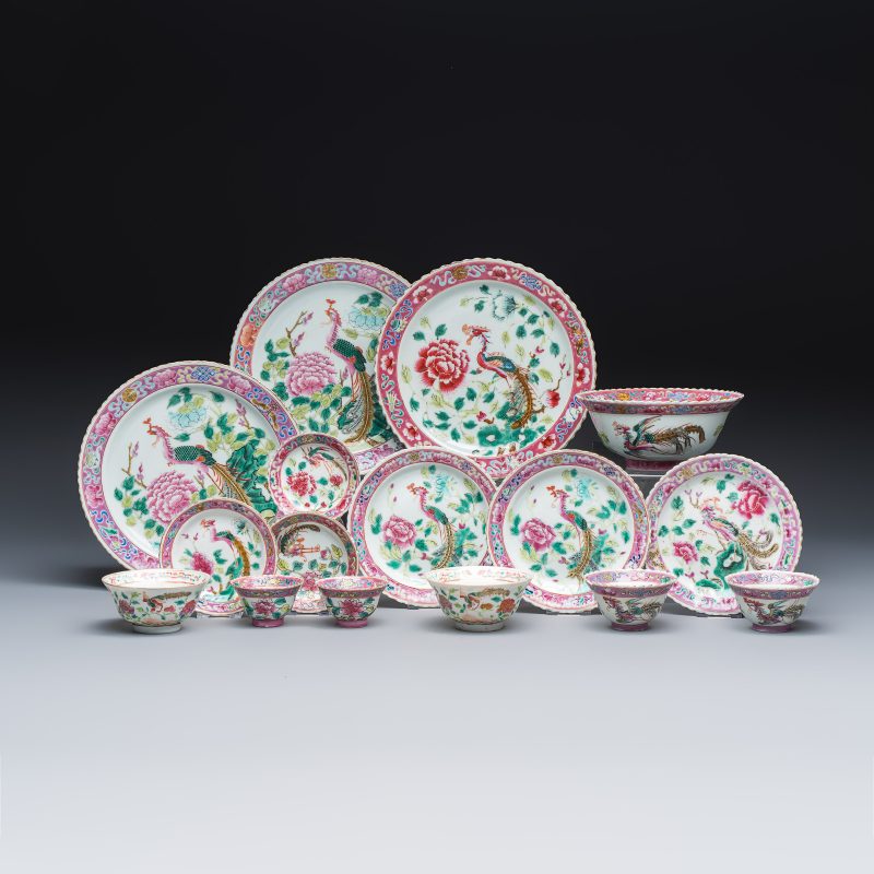 16 Chinese famille rose wares for the Straits or Peranakan market