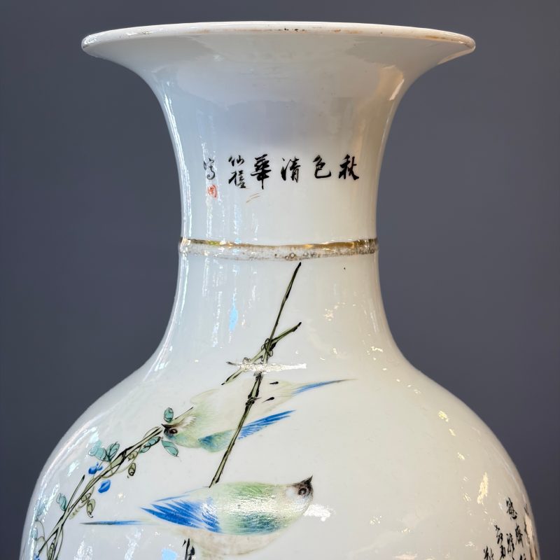 A Chinese famille rose 'Birds Among Flowering Branches' vase - 图8