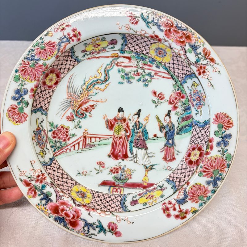 吹蕭引鳳 | A pair of Chinese famille rose 'Chui Xiao Yin Feng 吹蕭引鳳' plates - 图13