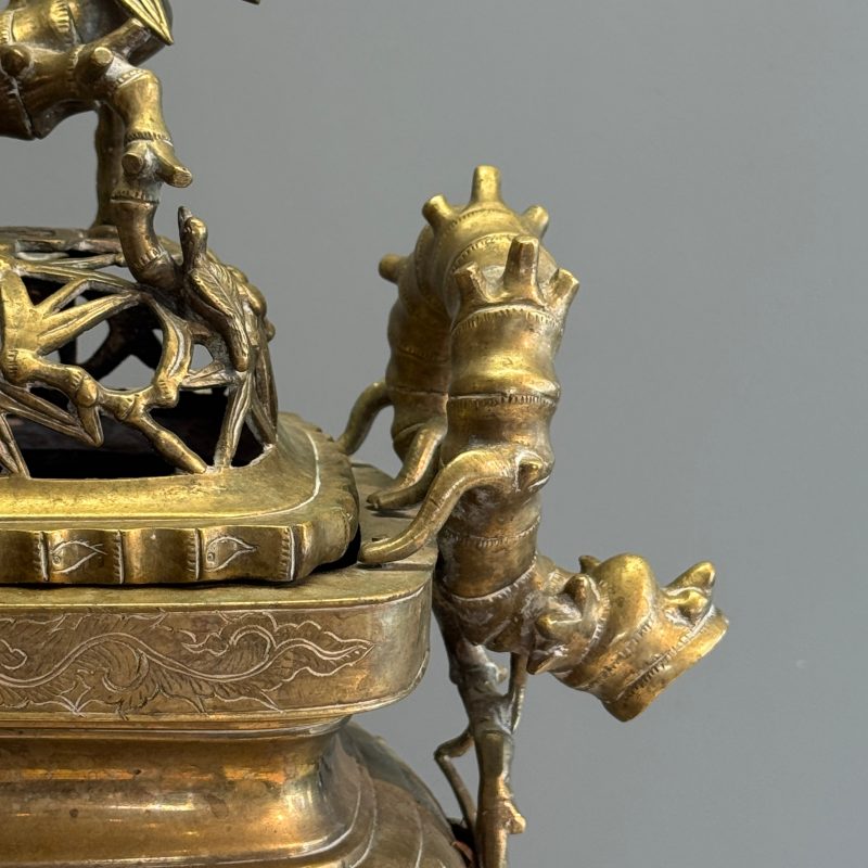 A Vietnamese bronze covered censer and stand - 图13