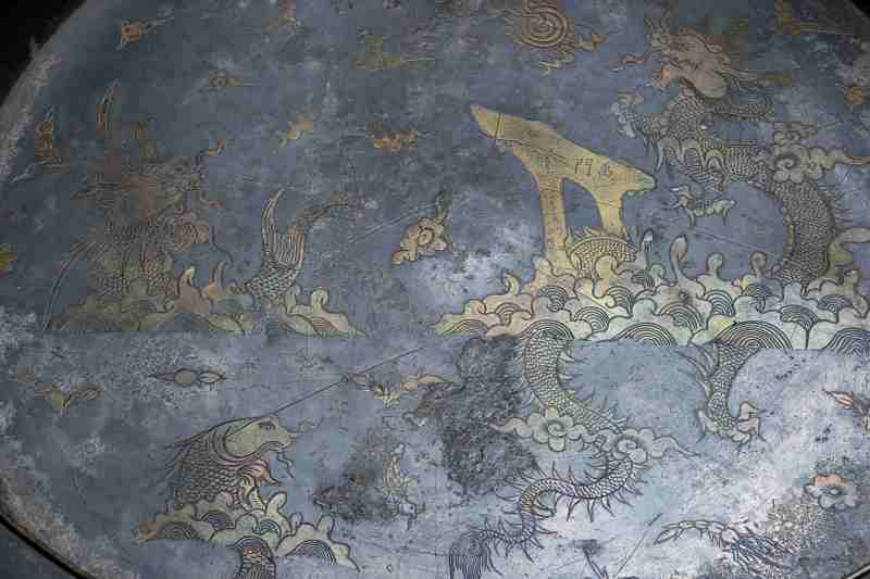 A large mixed metal pewter inlay dish 'Leaping the Dragon Gate', Xi Lian Pen (wash basin) - 图12