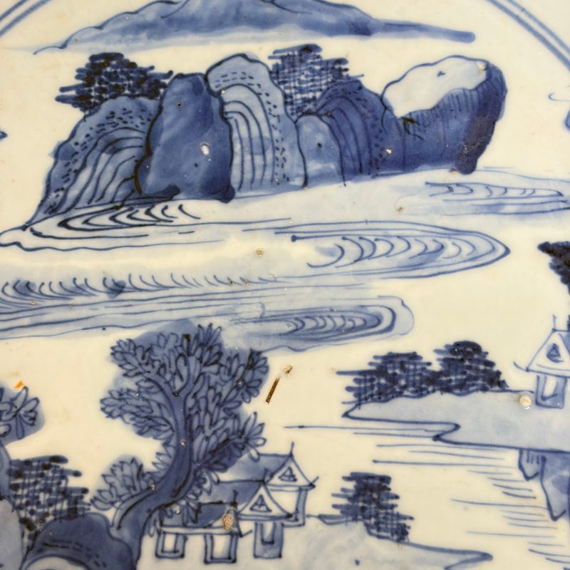 A large Chinese 'Kraak' blue and white 'Mountainous Landscape' bowl - 图21