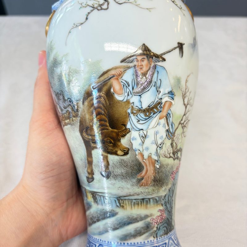 漁樵耕讀 | A set of four Chinese famille rose 'Yu Qiao Geng Du 漁樵耕讀' vases - 图25