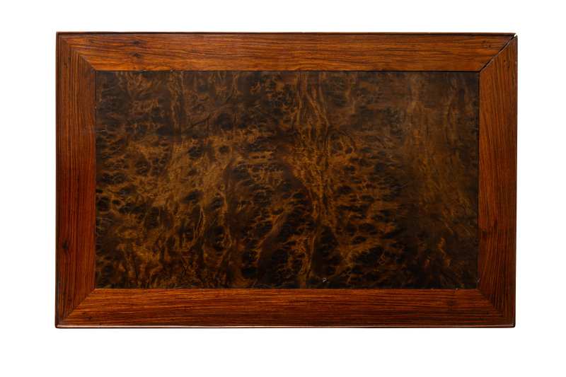 A burlwood-inset huanghuali low table, Kangzhuo - 图3