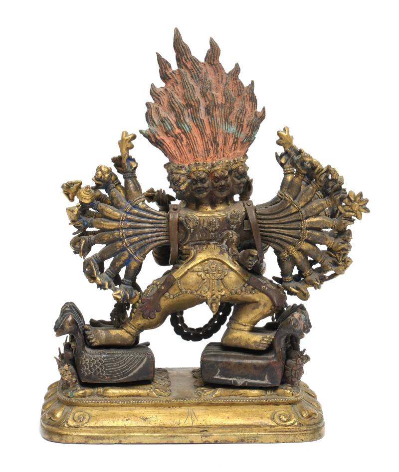 A parcel gilt-bronze figure of Yamantaka Vajrabhairava and Vajravetali - 图6