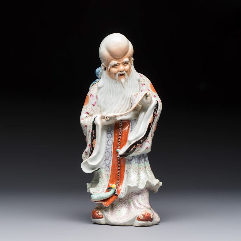 A fine Chinese famille rose figure of Shoulao - 图2