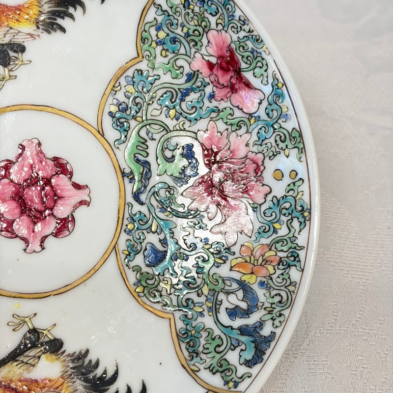 A pair of fine Chinese famille rose 'Rooster' tea bowls and saucers - 图25