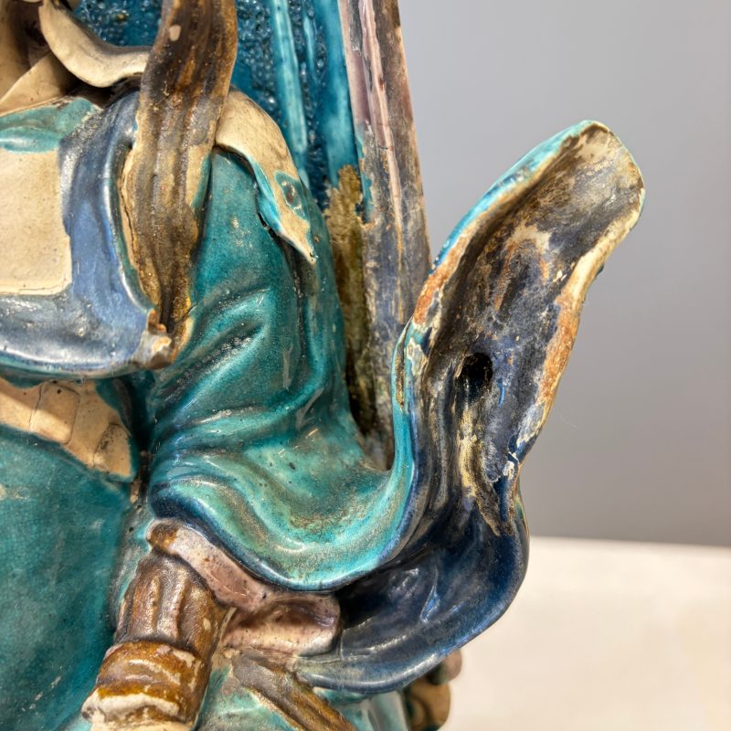 A Chinese Fahua-glazed stoneware model of Zhenwu - 图12