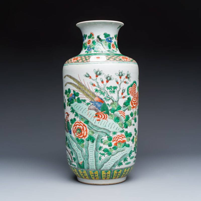 A Chinese famille verte 'Pheasants among Flowering branches' vase - 图2
