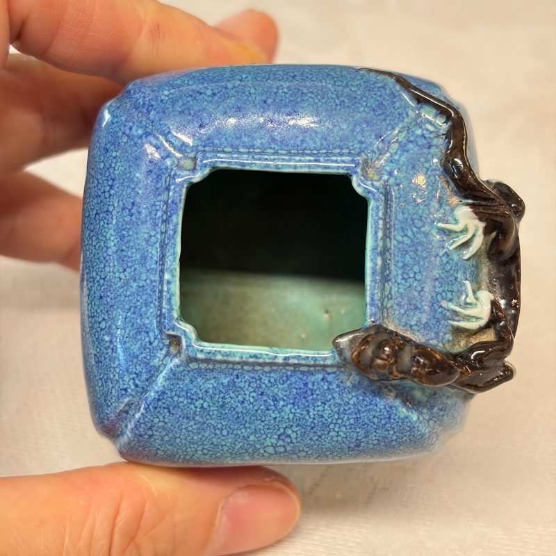 A Chinese robin’s egg-glazed 'Chilong' square brush pot and a brush washer - 图22
