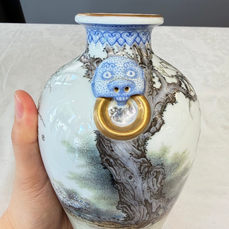 漁樵耕讀 | A set of four Chinese famille rose 'Yu Qiao Geng Du 漁樵耕讀' vases - 图32
