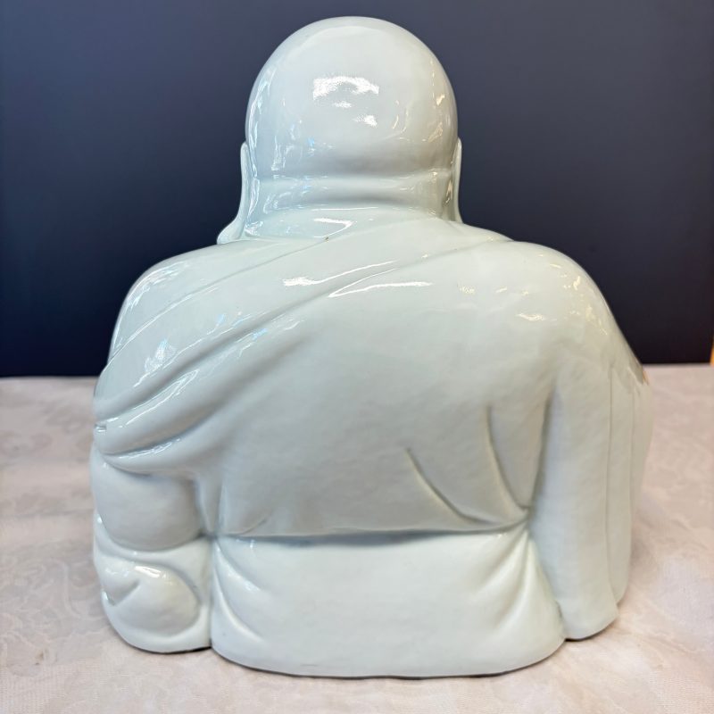 A Chinese white-glazed Milefo Buddha on a gilt-lacquered wooden lotus throne - 图28