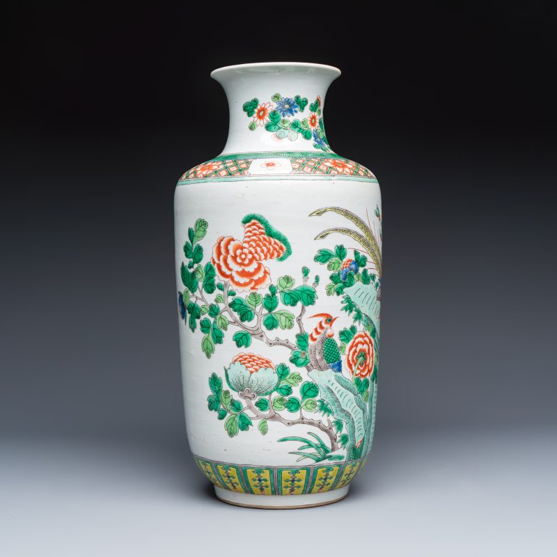 A Chinese famille verte 'Pheasants among Flowering branches' vase - 图5