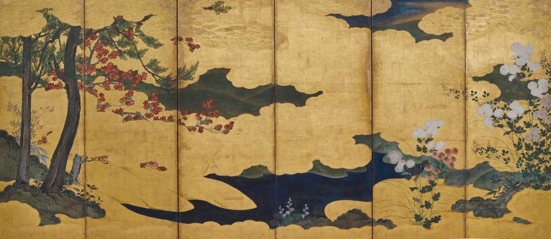 Attributed to the Kano school, Birds and flowers in spring and autumn, Momoyama – Edo period, early 17th century | 狩野派　春秋花鳥図屏風　桃山～江戸時代初期　17世紀初頭 - 图6