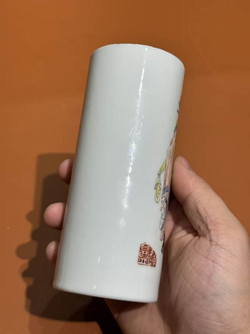 民国 粉彩人物故事香筒 - 图8