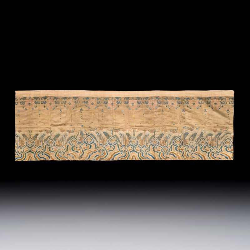A Chinese embroidered silk panel