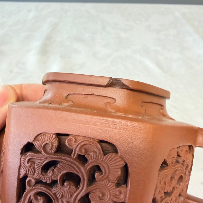 A Chinese Yixing stoneware openworked double-walled teapot and cover with floral design - 图21