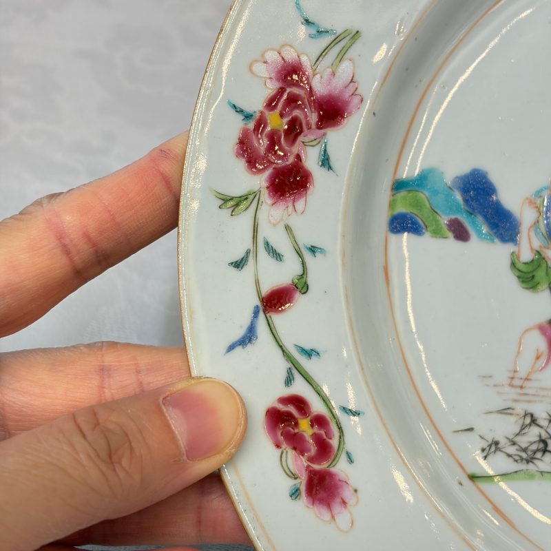 A Chinese famille rose 'Fisherman, Lady and Child' plate - 图7