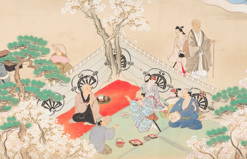 Tamura Suio (fl. 1681-1736), Cherry blossom viewing and pleasure boats, Edo period, early 18th century | 田村水鷗　花見舟遊図巻　江戸時代中期　18世紀前半 - 图6