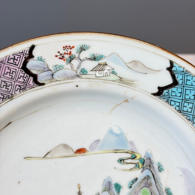 A collection of 13 Chinese famille rose 'Landscape' plates and dishes - 图64