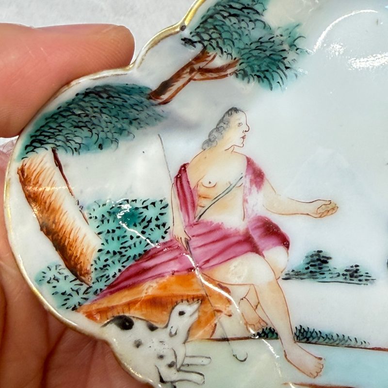 A fine Chinese export porcelain 'Judgement of Paris' spoon tray - 图4