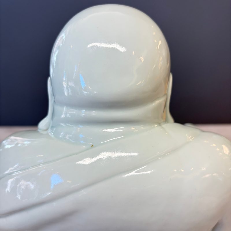 A Chinese white-glazed Milefo Buddha on a gilt-lacquered wooden lotus throne - 图29