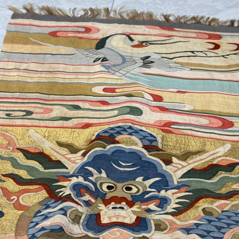 A Chinese kesi 'Deer, Crane and Dragon' panel - 图30