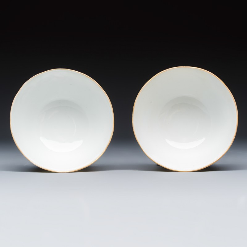 A pair of Chinese famille rose 'Xi Xiang Ji' tea bowls - 图6