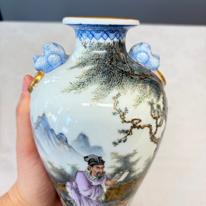 漁樵耕讀 | A set of four Chinese famille rose 'Yu Qiao Geng Du 漁樵耕讀' vases - 图39