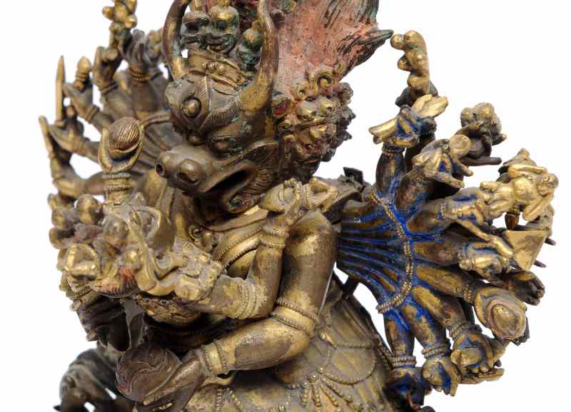 A parcel gilt-bronze figure of Yamantaka Vajrabhairava and Vajravetali - 图7
