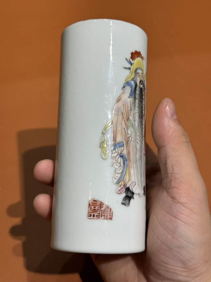 民国 粉彩人物故事香筒 - 图9