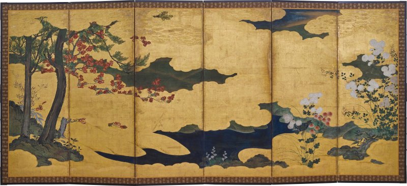 Attributed to the Kano school, Birds and flowers in spring and autumn, Momoyama – Edo period, early 17th century | 狩野派　春秋花鳥図屏風　桃山～江戸時代初期　17世紀初頭 - 图7