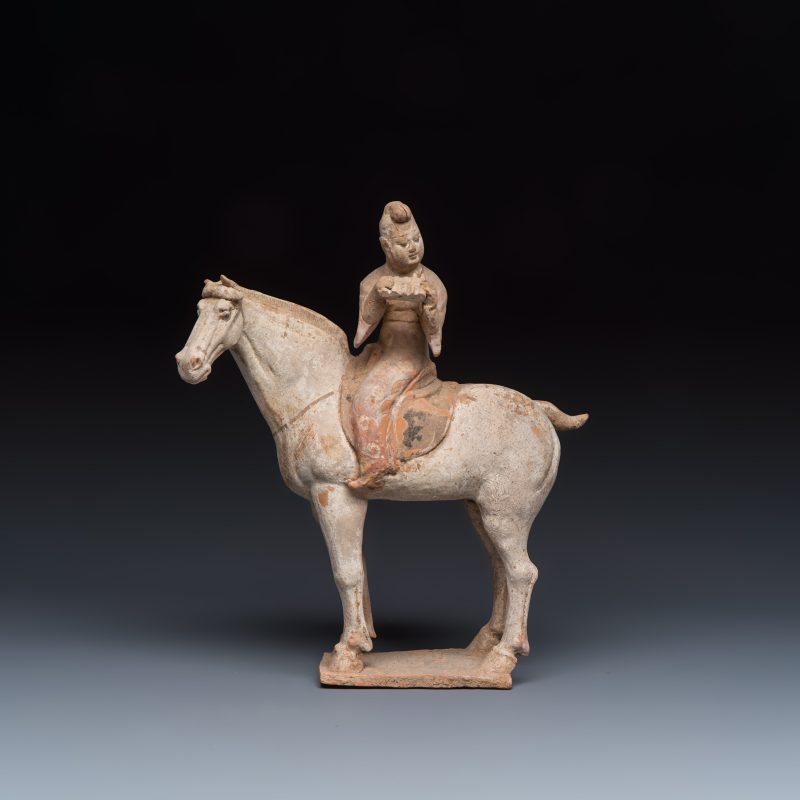Two Chinese painted pottery 'Horserider' groups - 图2