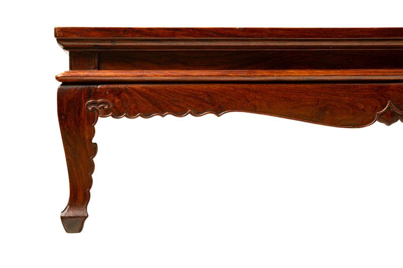 A burlwood-inset huanghuali low table, Kangzhuo - 图2