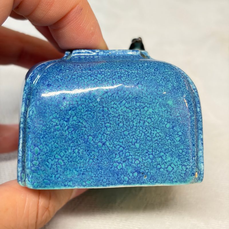 A Chinese robin’s egg-glazed 'Chilong' square brush pot and a brush washer - 图20