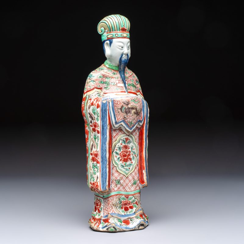 A rare Chinese wucai figure of a dignitary