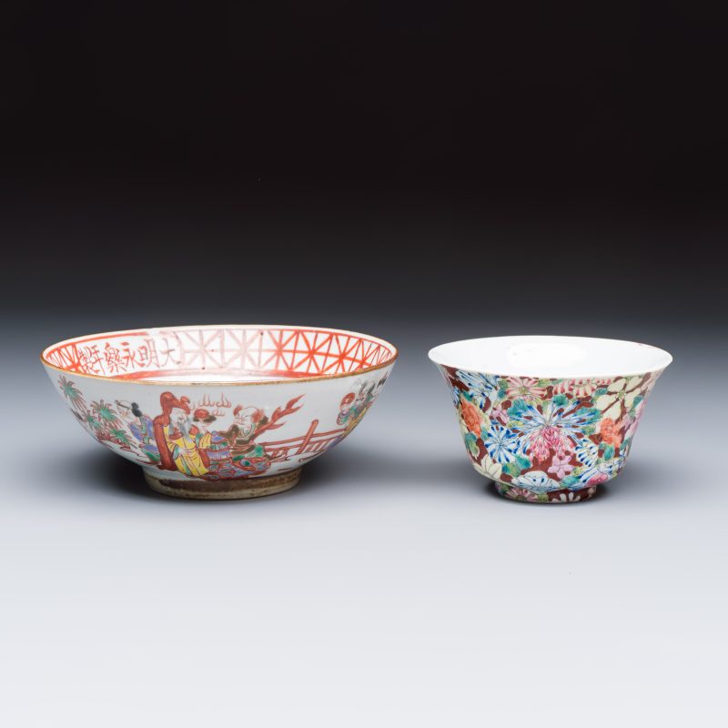 Four Chinese famille rose and polychrome-decorated wares - 图2