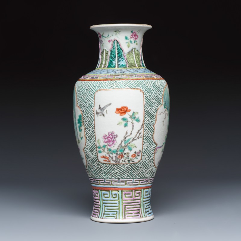 王羲之 | A Chinese famille rose 'Wang Xizhi 王羲之' vase - 图3