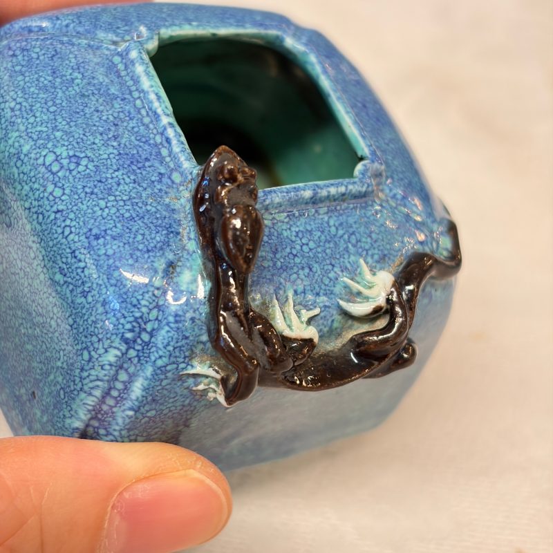 A Chinese robin’s egg-glazed 'Chilong' square brush pot and a brush washer - 图23