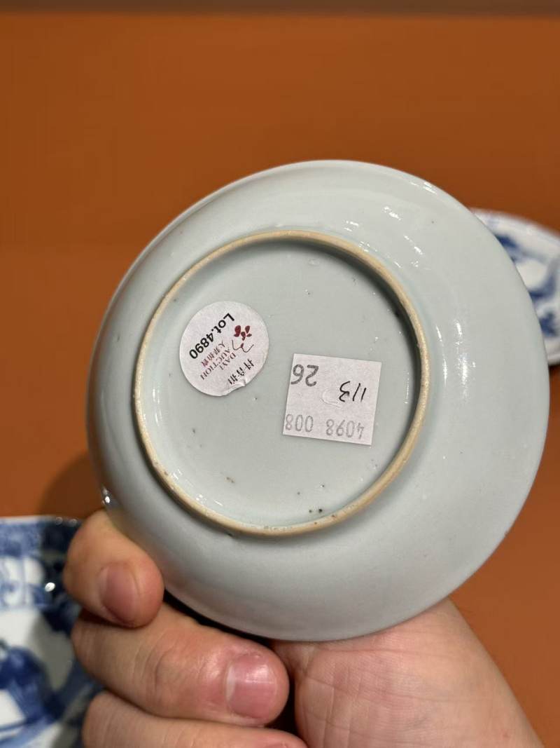 清康熙 青花人物花卉纹盘四只 - 图10