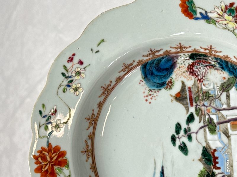 Four Chinese famille rose 'Riverscape' plates - 图24