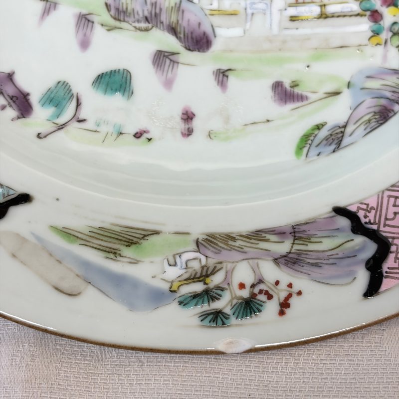 A collection of 13 Chinese famille rose 'Landscape' plates and dishes - 图72