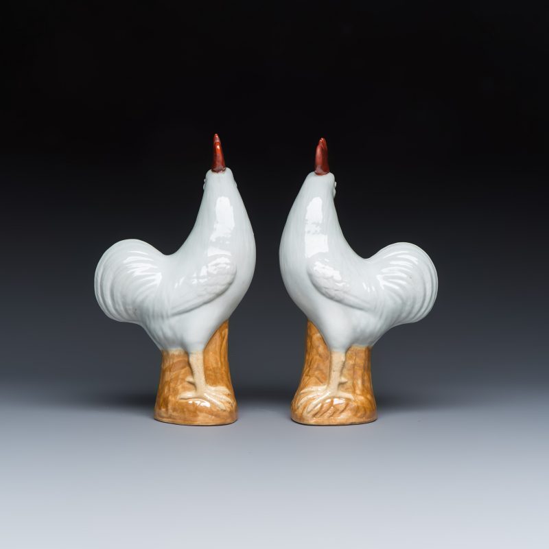 Three pairs of Chinese white-glazed birds - 图3