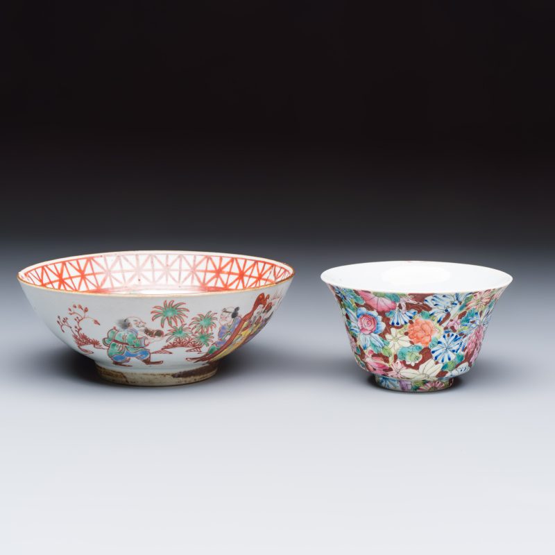 Four Chinese famille rose and polychrome-decorated wares - 图5