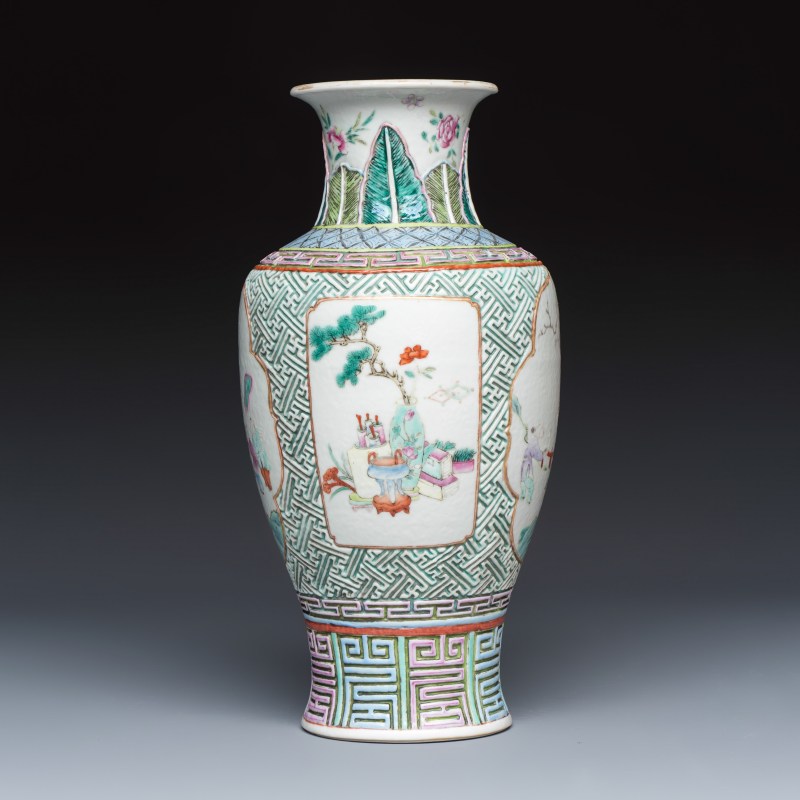 王羲之 | A Chinese famille rose 'Wang Xizhi 王羲之' vase - 图5